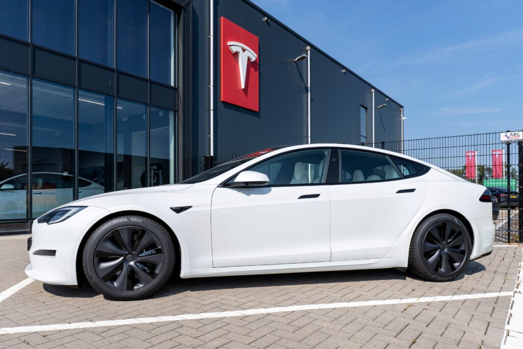 tesla outside of the store